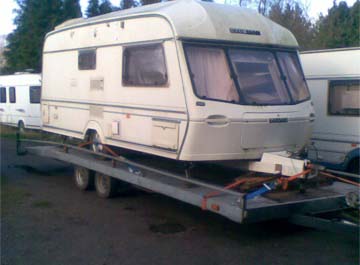 caravan on trailer