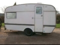 small white caravan