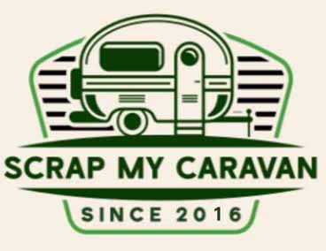 Logo for Scrap My Caravan with a stylized caravan inside a green badge and the words 'SCRAP MY CARAVAN' and 'SINCE 2016'.
