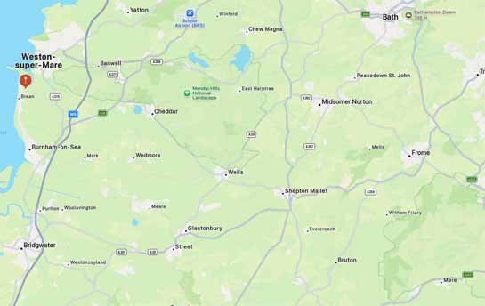 somerset map | Scrap My Caravan collect and dispose of scrap caravans in Somerset