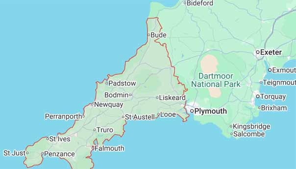 map of cornwall | Scrap My Caravan Map of Cornwall